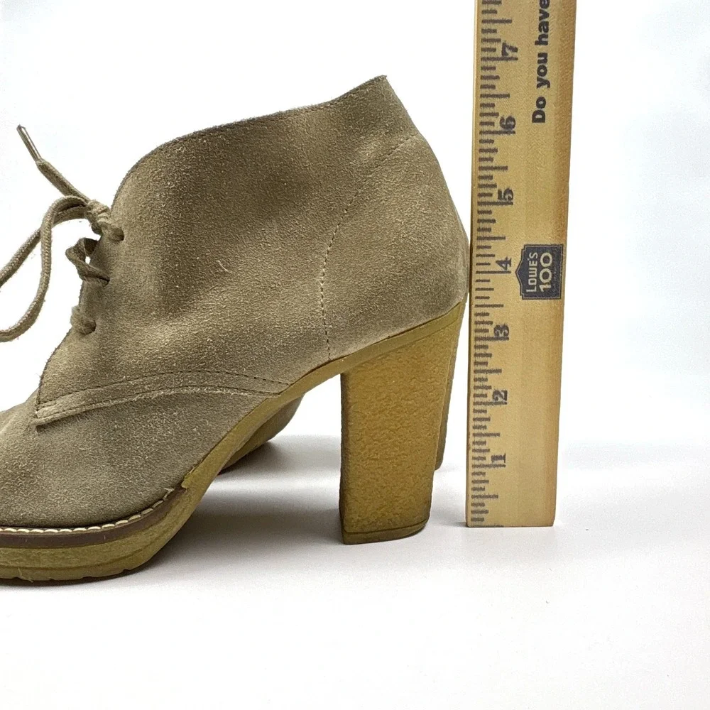 J Crew MacAlister Suede Bootie Womens Sz 7‎ Tan Beige Block Heel Chukka Desert